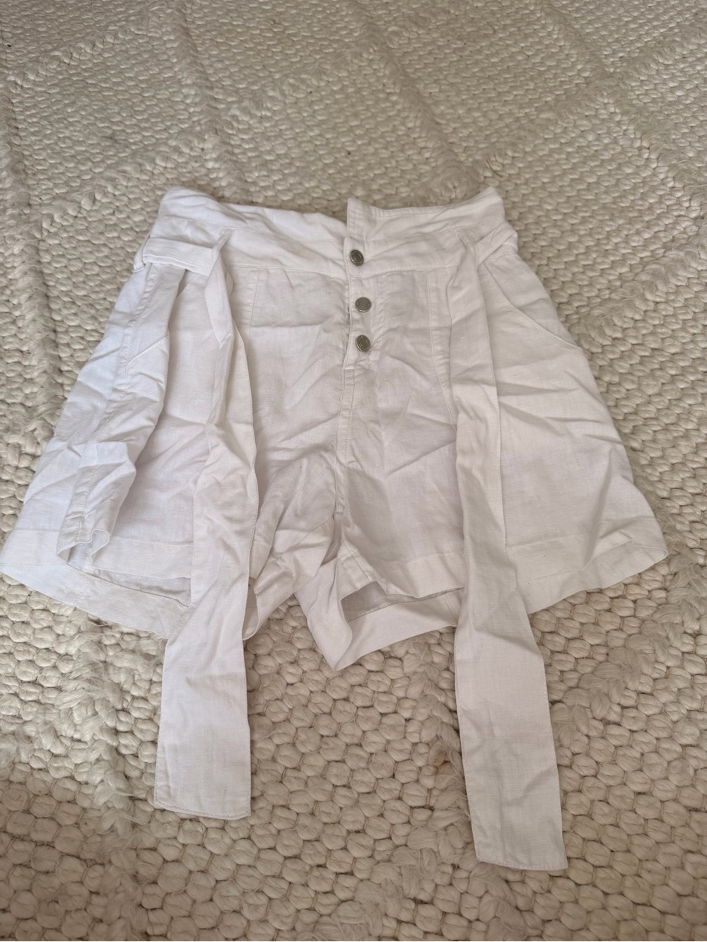 Habitual White Tie-Waist High-Rise Shorts